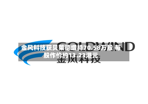 金风科技获贝莱德增持70.58万股 每股作价约13.23港元