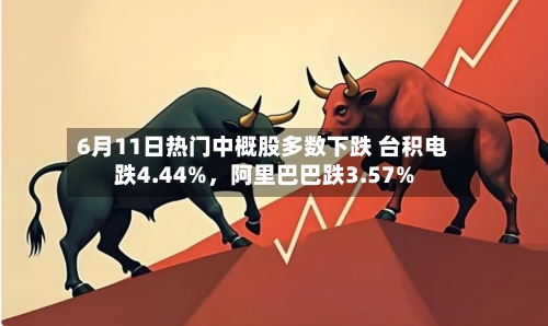 6月11日热门中概股多数下跌 台积电跌4.44%，阿里巴巴跌3.57%-第2张图片