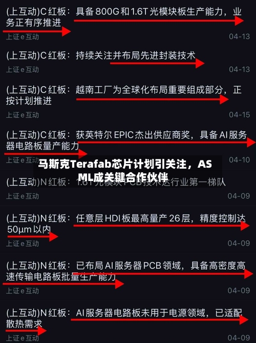 马斯克Terafab芯片计划引关注，ASML成关键合作伙伴-第3张图片