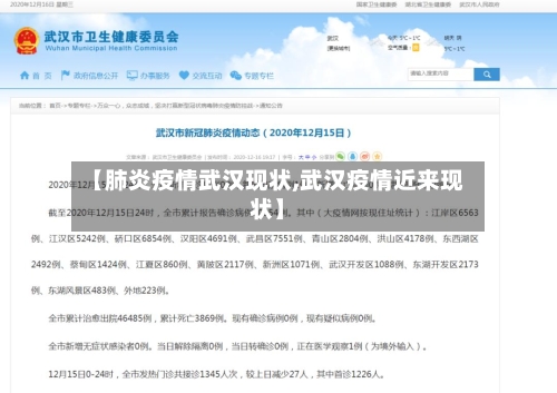 【肺炎疫情武汉现状,武汉疫情近来现状】