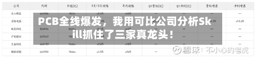 PCB全线爆发	，我用可比公司分析Skill抓住了三家真龙头！-第3张图片