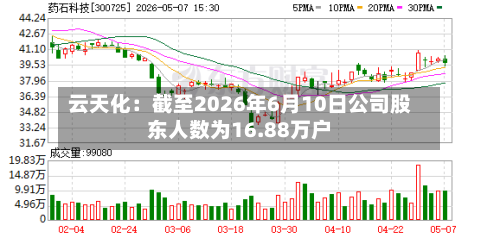 云天化：截至2026年6月10日公司股东人数为16.88万户