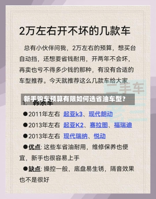 新手购车预算有限如何选省油车型?-第3张图片