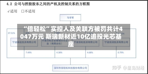 “倍轻松”实控人及关联方被罚共计4047万元 斯瑞新材近10亿追投光芯基座-第3张图片
