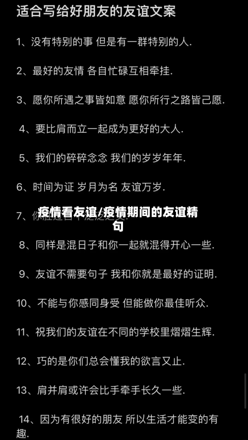 疫情看友谊/疫情期间的友谊精句