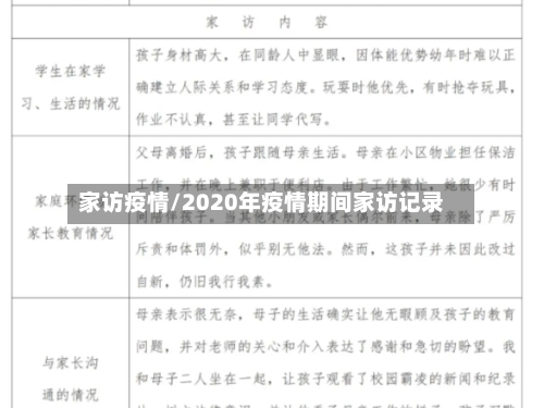 家访疫情/2020年疫情期间家访记录-第3张图片