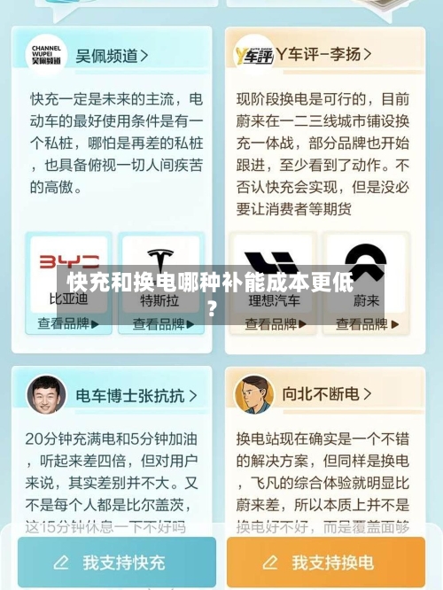 快充和换电哪种补能成本更低？