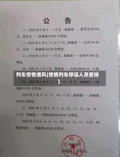 列车疫情通风(疫情列车停运人员安排)