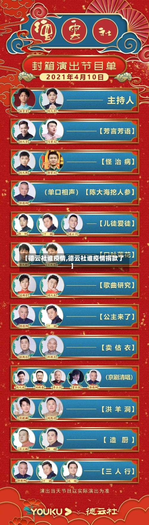 【德云社谁疫情,德云社谁疫情捐款了】-第3张图片
