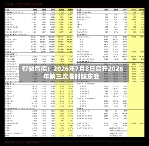 智微智能：2026年7月8日召开2026年第三次临时股东会