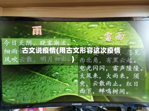古文说疫情(用古文形容这次疫情)-第2张图片