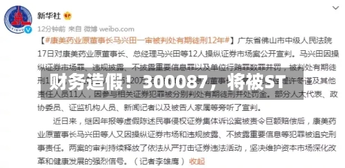 财务造假！300087	，将被ST-第3张图片