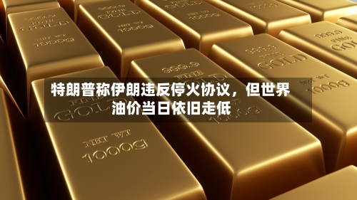 特朗普称伊朗违反停火协议，但世界油价当日依旧走低
