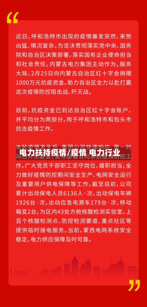 电力扶持疫情/疫情 电力行业
