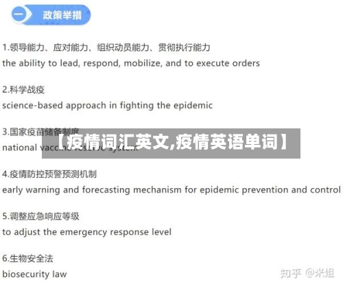 【疫情词汇英文,疫情英语单词】