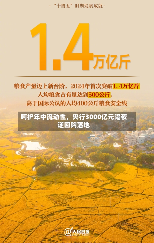 呵护年中流动性，央行3000亿元隔夜逆回购落地