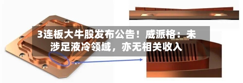 3连板大牛股发布公告！威派格：未涉足液冷领域，亦无相关收入