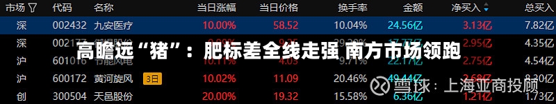 高瞻远“猪”：肥标差全线走强 南方市场领跑-第3张图片