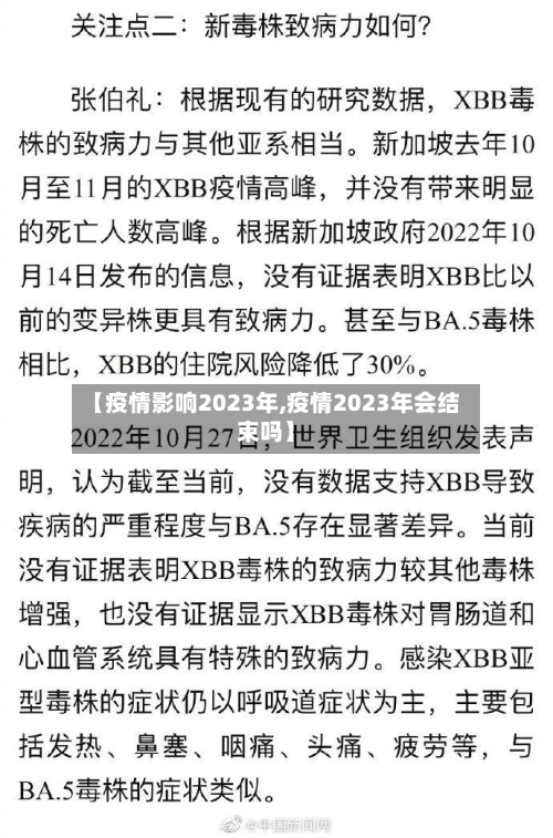 【疫情影响2023年,疫情2023年会结束吗】-第3张图片