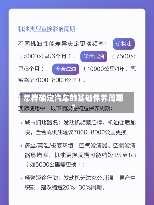 怎样确定汽车的基础保养周期？
