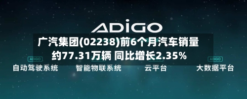 广汽集团(02238)前6个月汽车销量约77.31万辆 同比增长2.35%