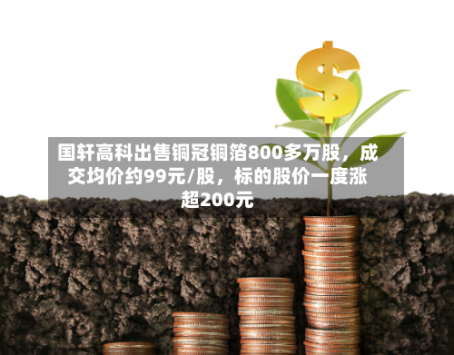 国轩高科出售铜冠铜箔800多万股，成交均价约99元/股	，标的股价一度涨超200元-第3张图片