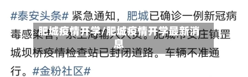肥城疫情开学/肥城疫情开学最新消息-第3张图片