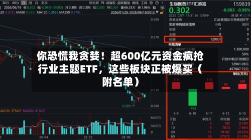 你恐慌我贪婪！超600亿元资金疯抢行业主题ETF，这些板块正被爆买（附名单）