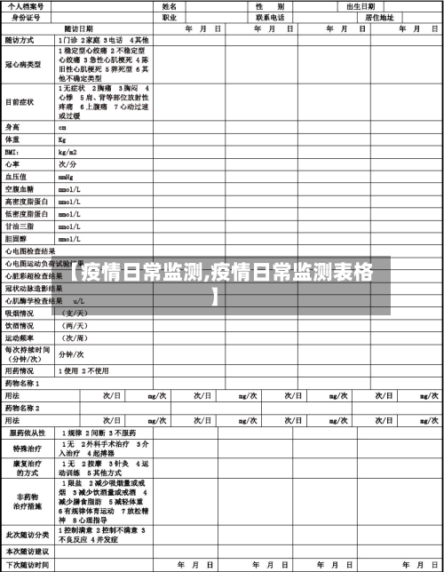 【疫情日常监测,疫情日常监测表格】