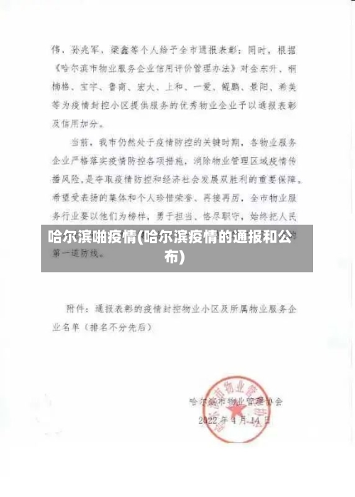 哈尔滨啪疫情(哈尔滨疫情的通报和公布)