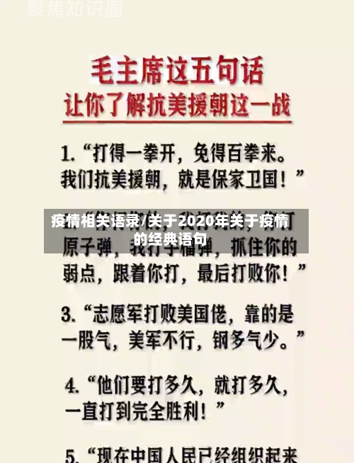 疫情相关语录/关于2020年关于疫情的经典语句