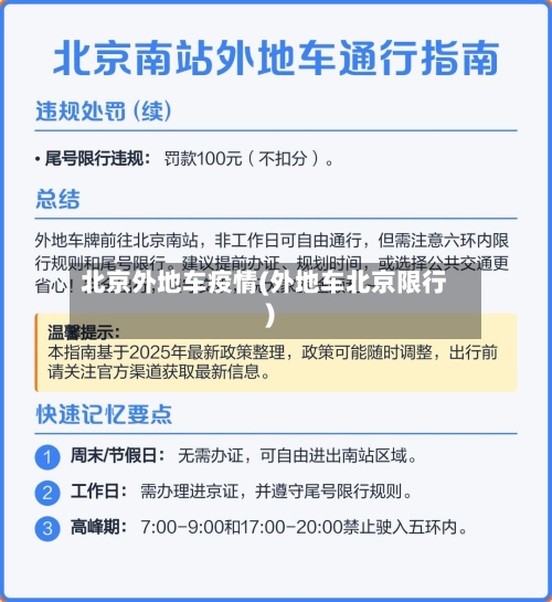 北京外地车疫情(外地车北京限行)