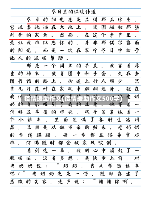 疫情援助作文(疫情援助作文500字)