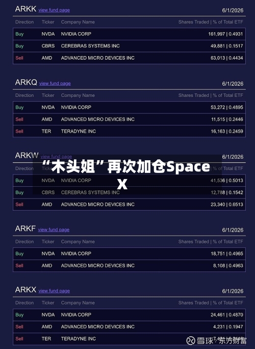 “木头姐”再次加仓SpaceX-第3张图片