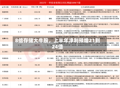 8倍存储大牛股，上半年净利预增21到24倍-第3张图片