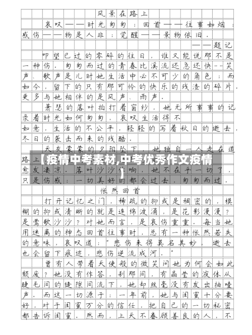 【疫情中考素材,中考优秀作文疫情】-第2张图片