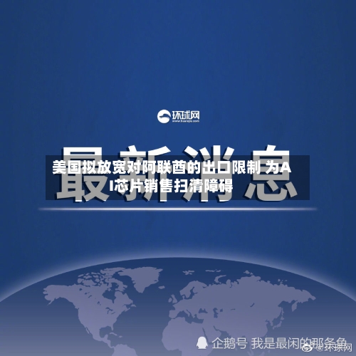 美国拟放宽对阿联酋的出口限制 为AI芯片销售扫清障碍