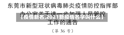 【疫情新名,2021新疫情名字叫什么】