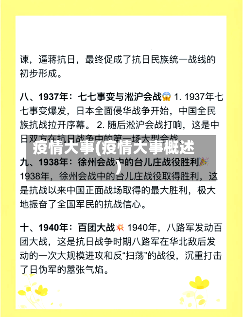 疫情大事(疫情大事概述)