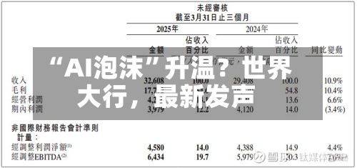 “AI泡沫	”升温？世界大行，最新发声-第3张图片