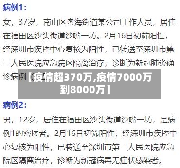 【疫情超370万,疫情7000万到8000万】