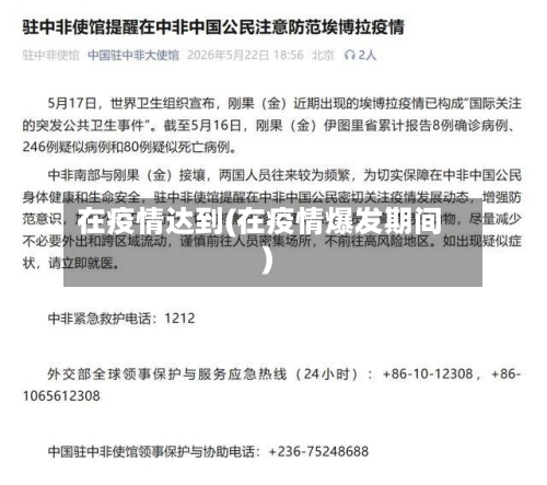 在疫情达到(在疫情爆发期间)