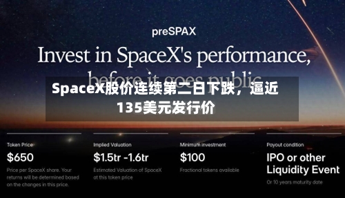 SpaceX股价连续第二日下跌，逼近135美元发行价