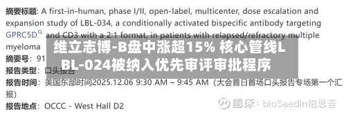 维立志博-B盘中涨超15% 核心管线LBL-024被纳入优先审评审批程序-第2张图片