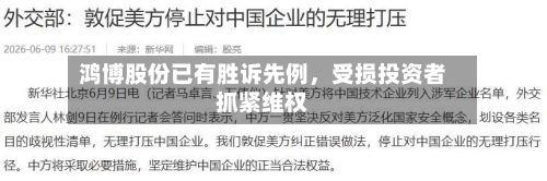 鸿博股份已有胜诉先例，受损投资者抓紧维权