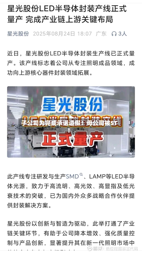 子公司为完成承诺造假！母公司被ST！-第2张图片
