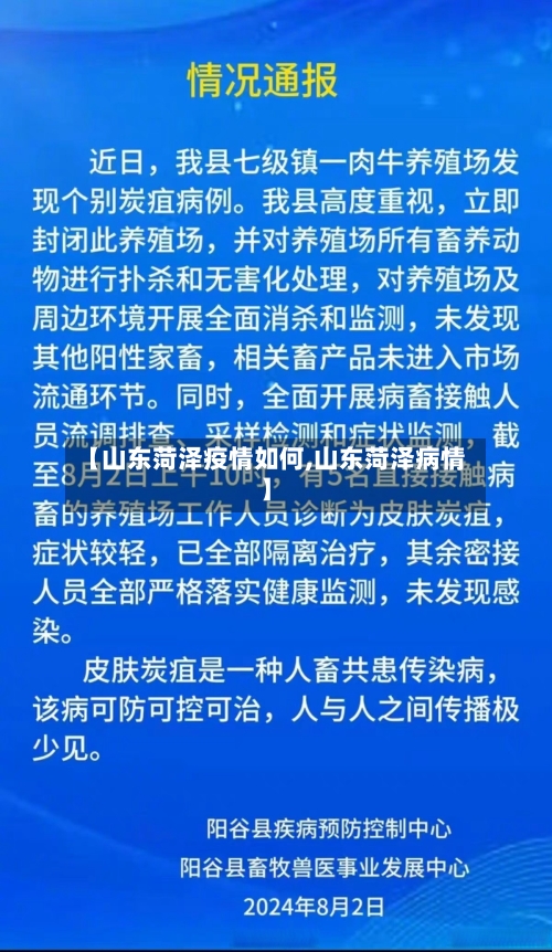 【山东菏泽疫情如何,山东菏泽病情】