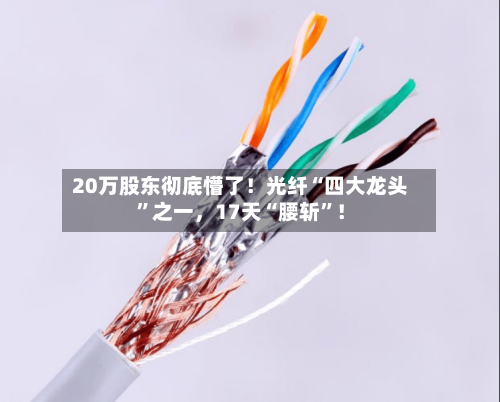20万股东彻底懵了！光纤“四大龙头”之一，17天“腰斩	”！-第2张图片