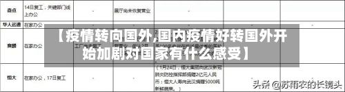 【疫情转向国外,国内疫情好转国外开始加剧对国家有什么感受】