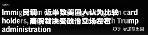 民调：近半数美国人认为比较高法院裁决受政治立场左右